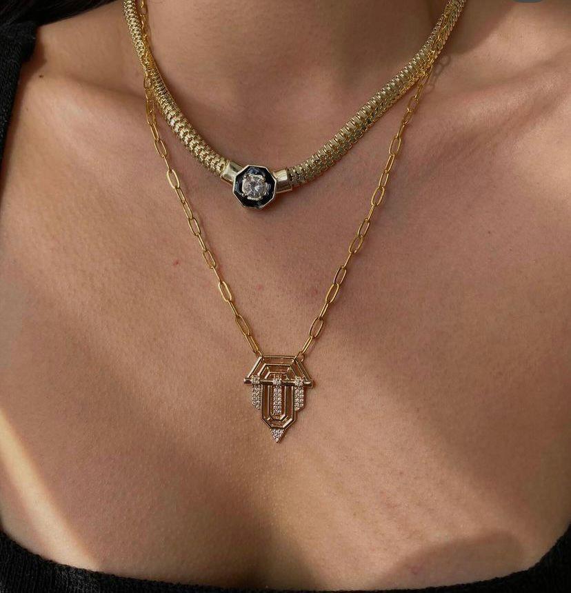 Marka Model Elmas Montür Taşlı Hasır Zincir Serenay Kolyesi