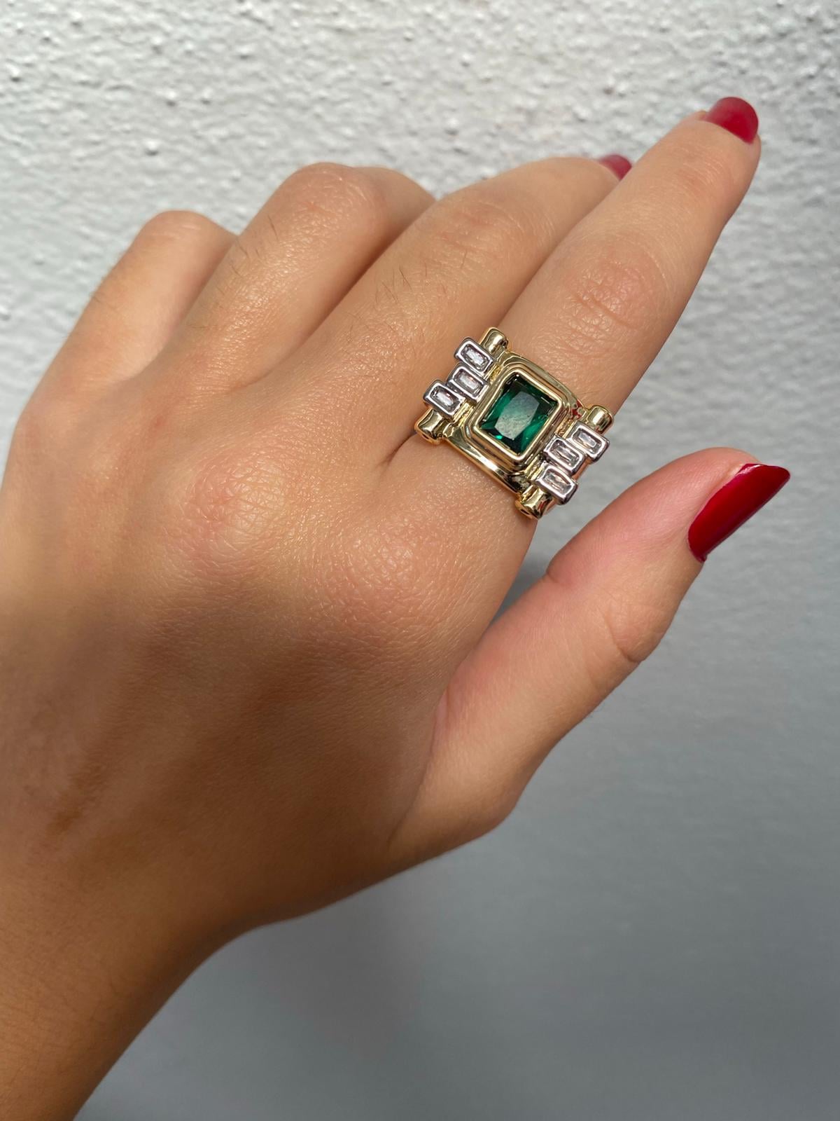 Marka Model Yeşil Taşlı Sienna Ayarlanabilir Yüzük