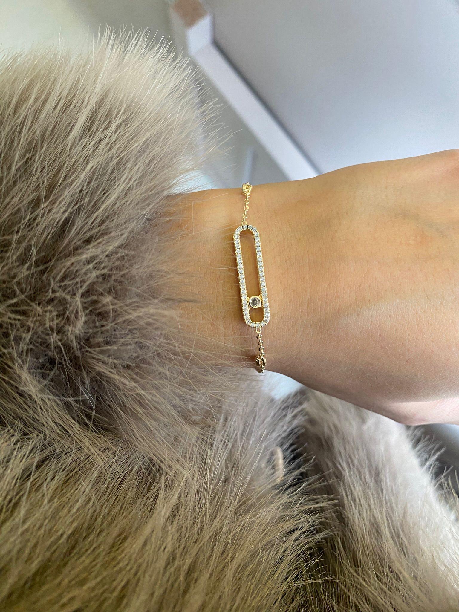 MS Taşlı Gold Çelik Bileklik