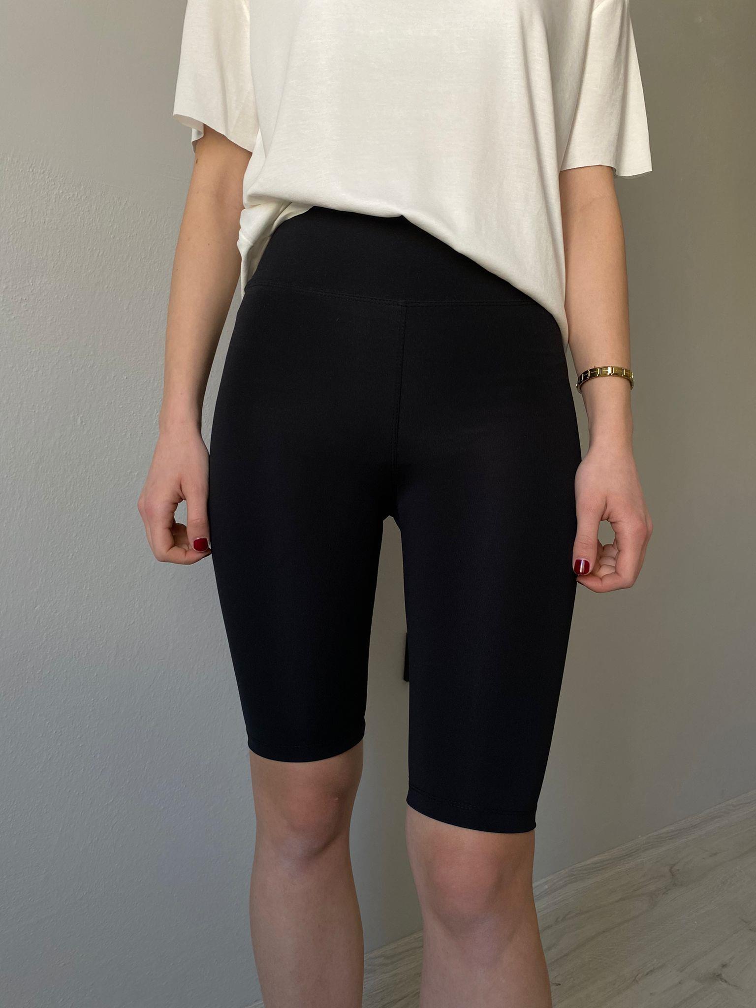 Oysh Yüksek Bel Biker Tayt Siyah