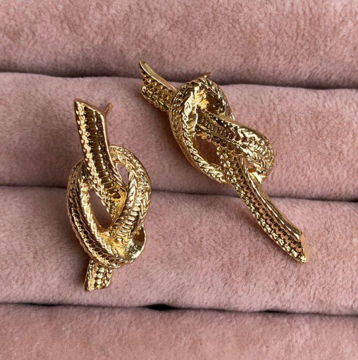 Tasarım Gold Düğüm Küpe