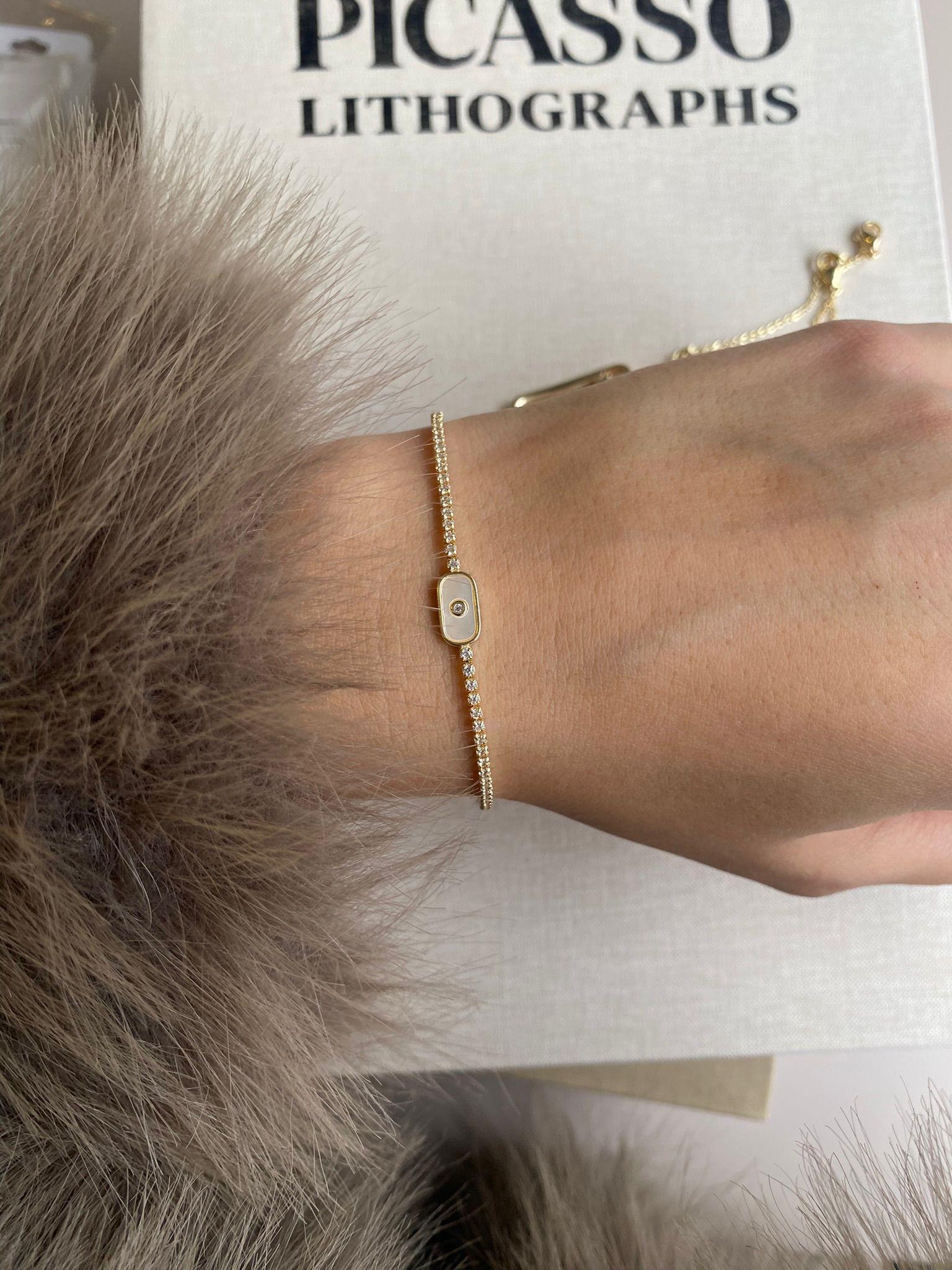 Taşlı Gold Niya Çelik Bileklik