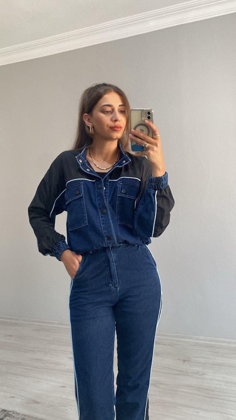 TWST Model Pareşüt Kumaş Denim Takım