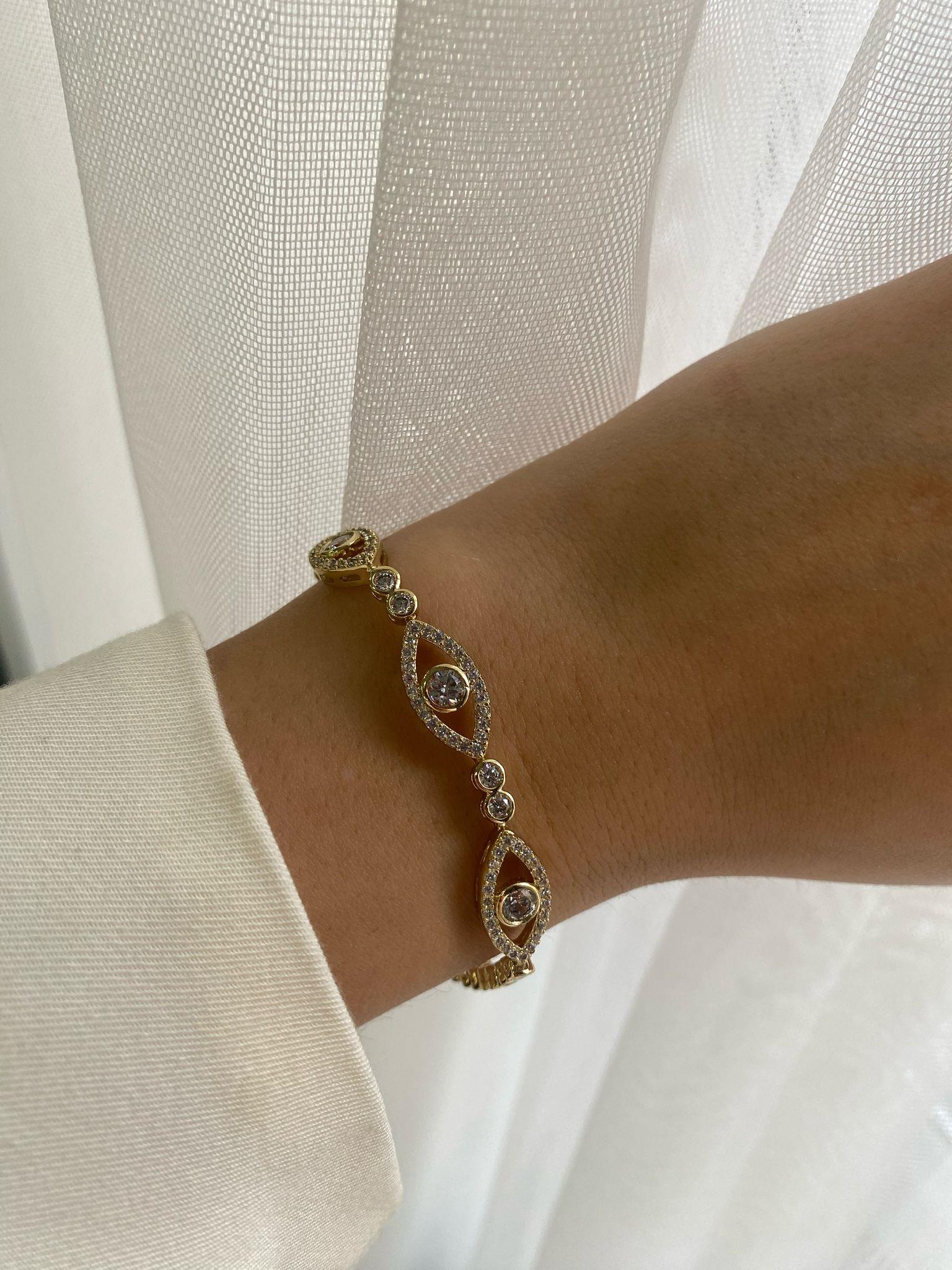 Xuping Tasarım Taşlı Gold Göz Bileklik 