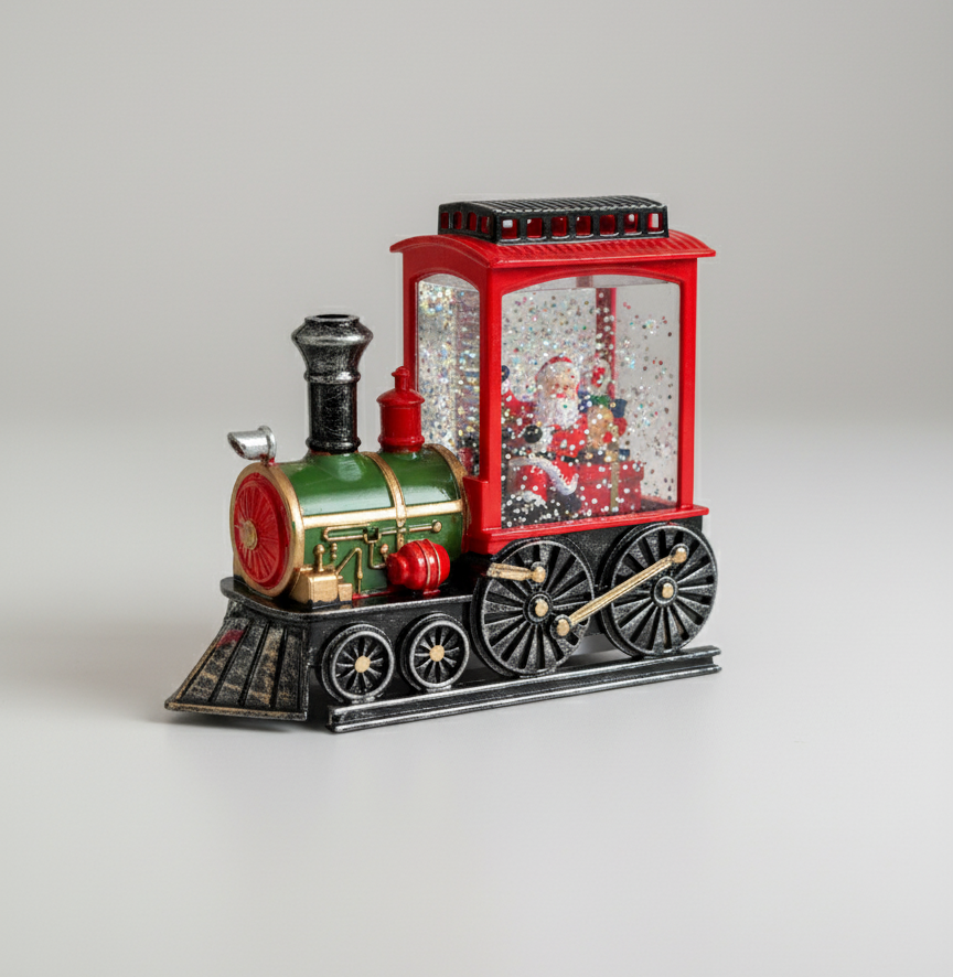 🎄 Işıklı Kar Küresi Buharlı Tren – Noel Dekorasyon Yılbaşı Süsleri