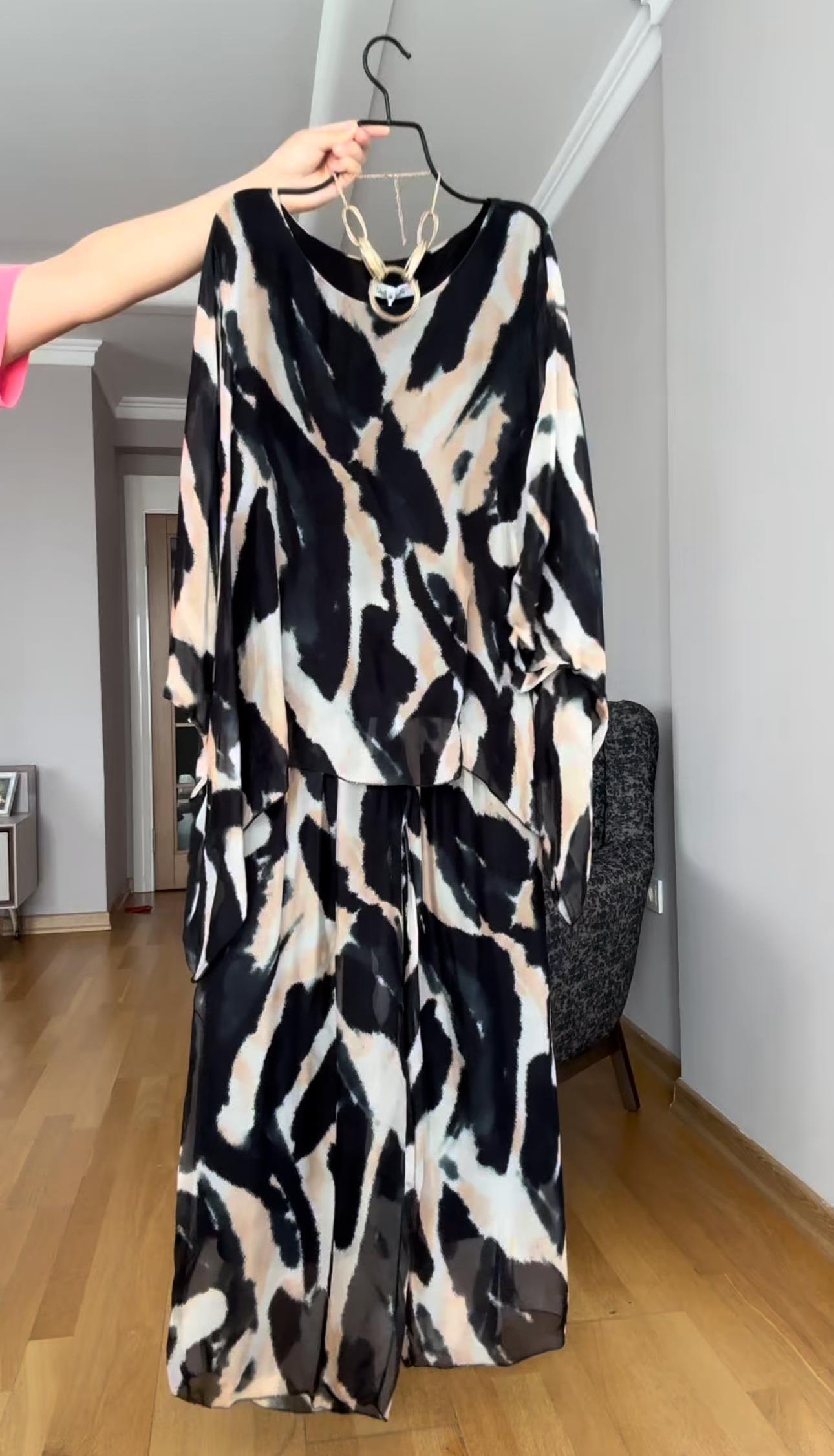 Doğal Zarafet İthal Oversize Bluz - Pantolon Takım