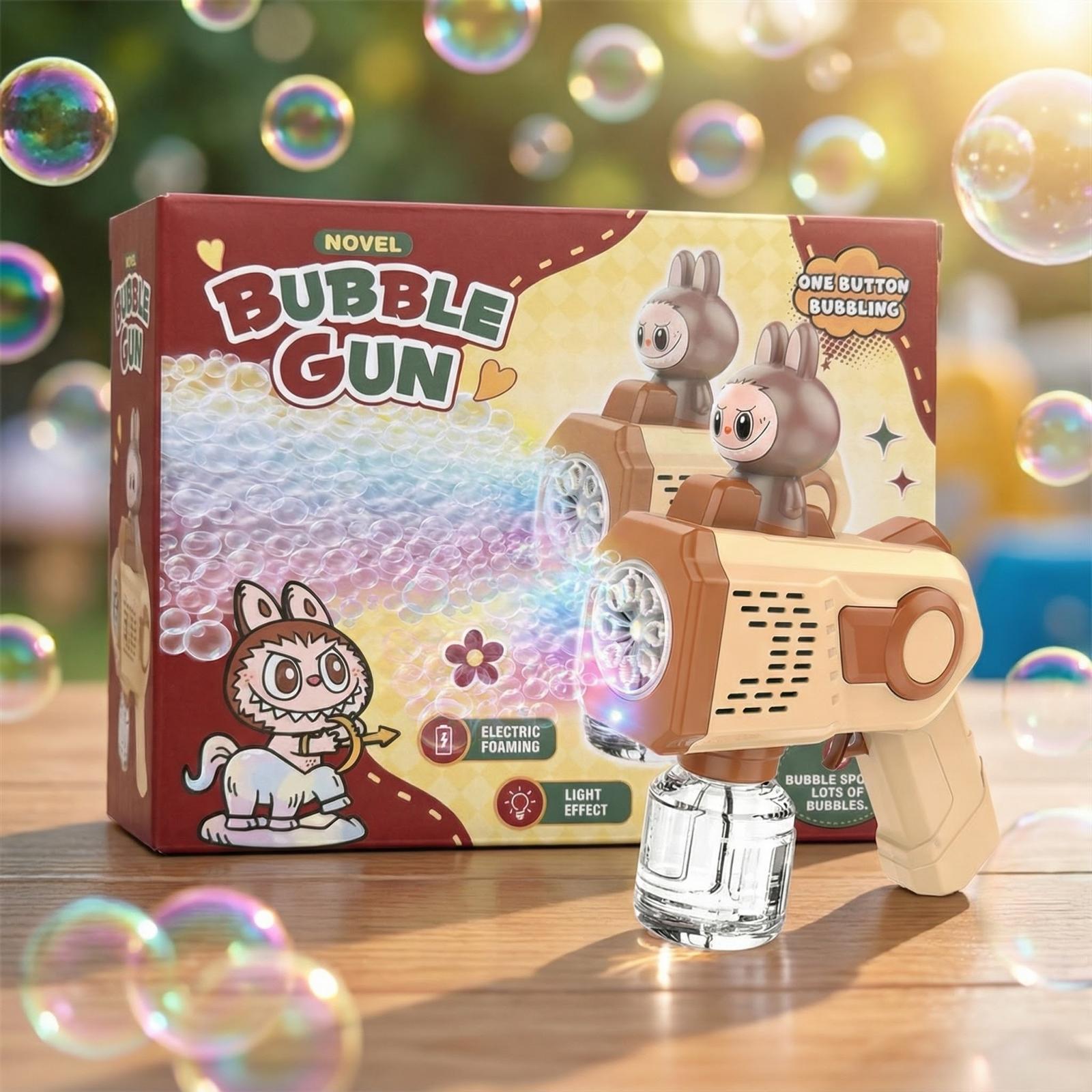 Labubu Sevimli Işıklı Elektrikli Köpük Tabancası – Bubble Gun