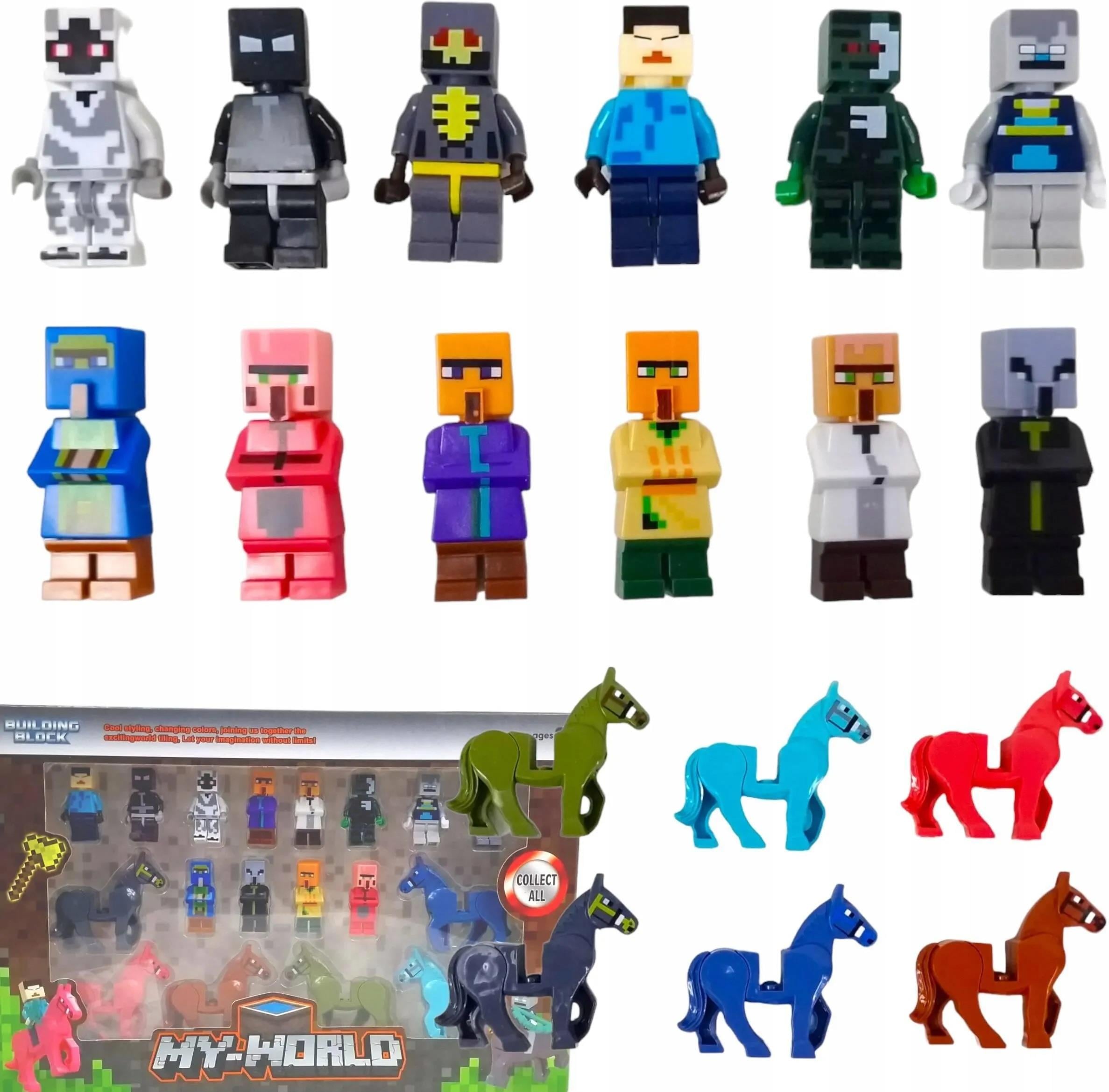 Minecraft 18 Parça Figür ve At Koleksiyon Seti ⛏️🐎