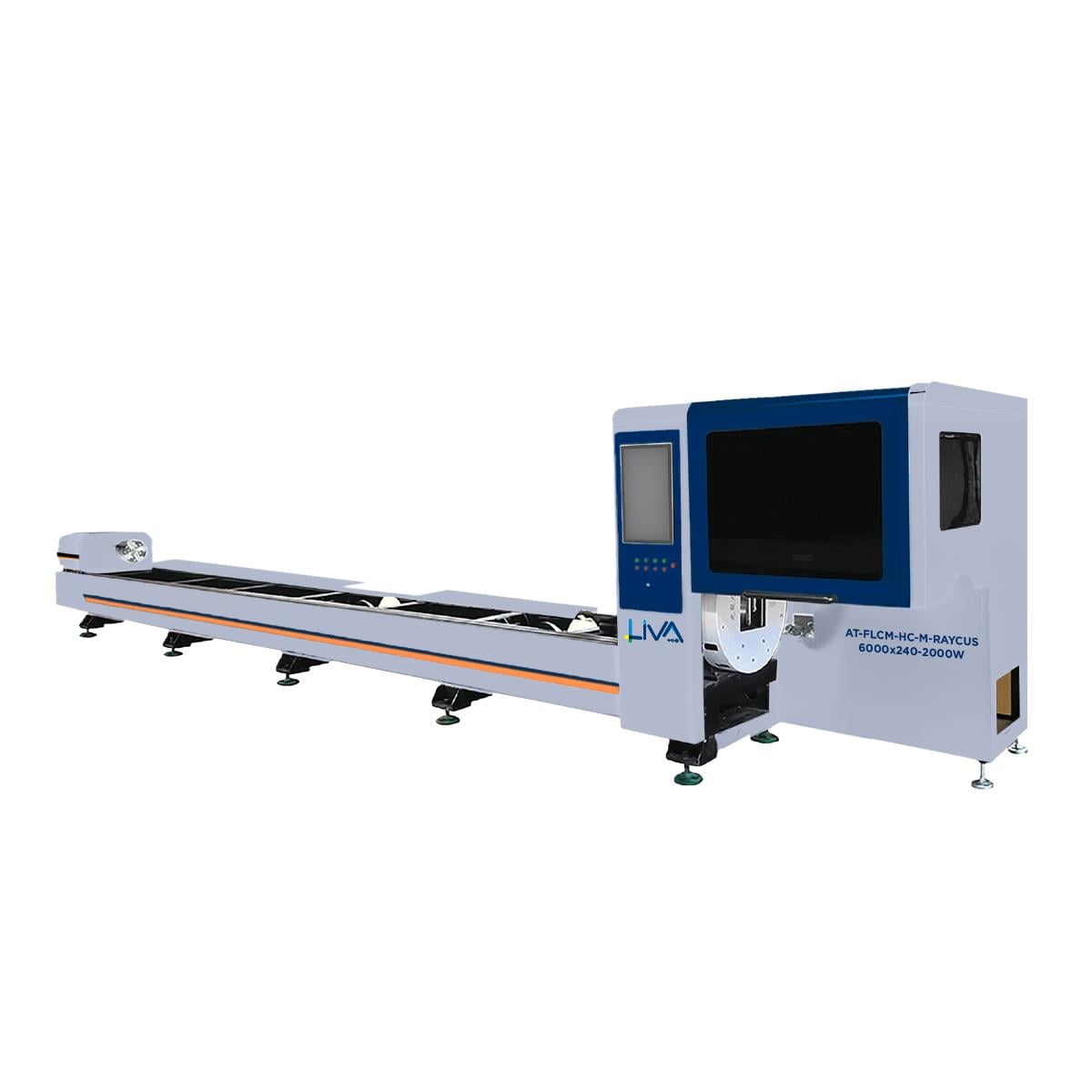 AT-FLCM-HC-M-RAYCUS-6000x240-2000W Automatic Tube Fiber Laser Cutting Machine Heavy Chuck-Raycus