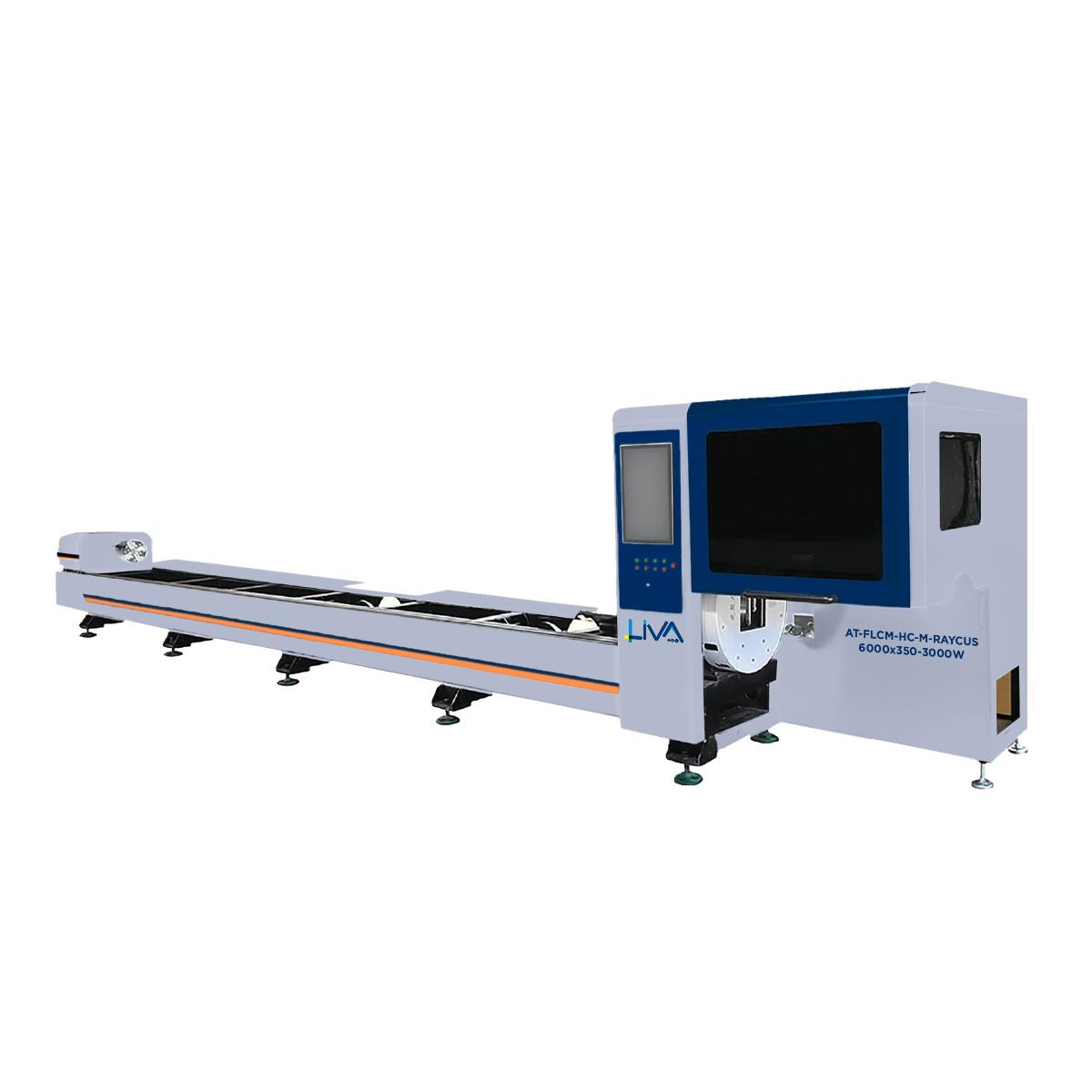 AT-FLCM-HC-M-RAYCUS-6000x350-3000W Automatic Tube Fiber Laser Cutting Machine Heavy Chuck-Raycus