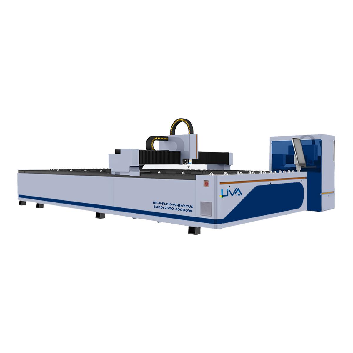HP-P-FLCM-W-RAYCUS-6000x2500-30000W High Power Fiber Laser Cutting Machine For Plate-Raycus