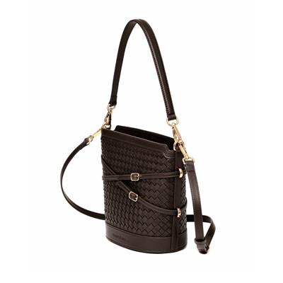 Glacier Woven Bucket Bag - Espresso