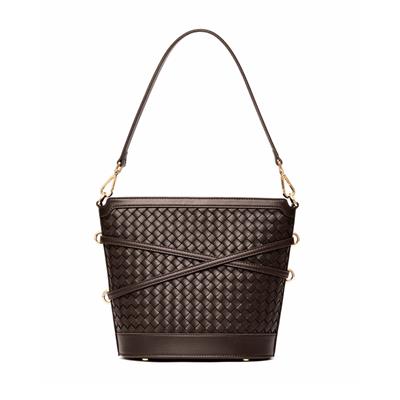 Glacier Woven Bucket Bag - Espresso