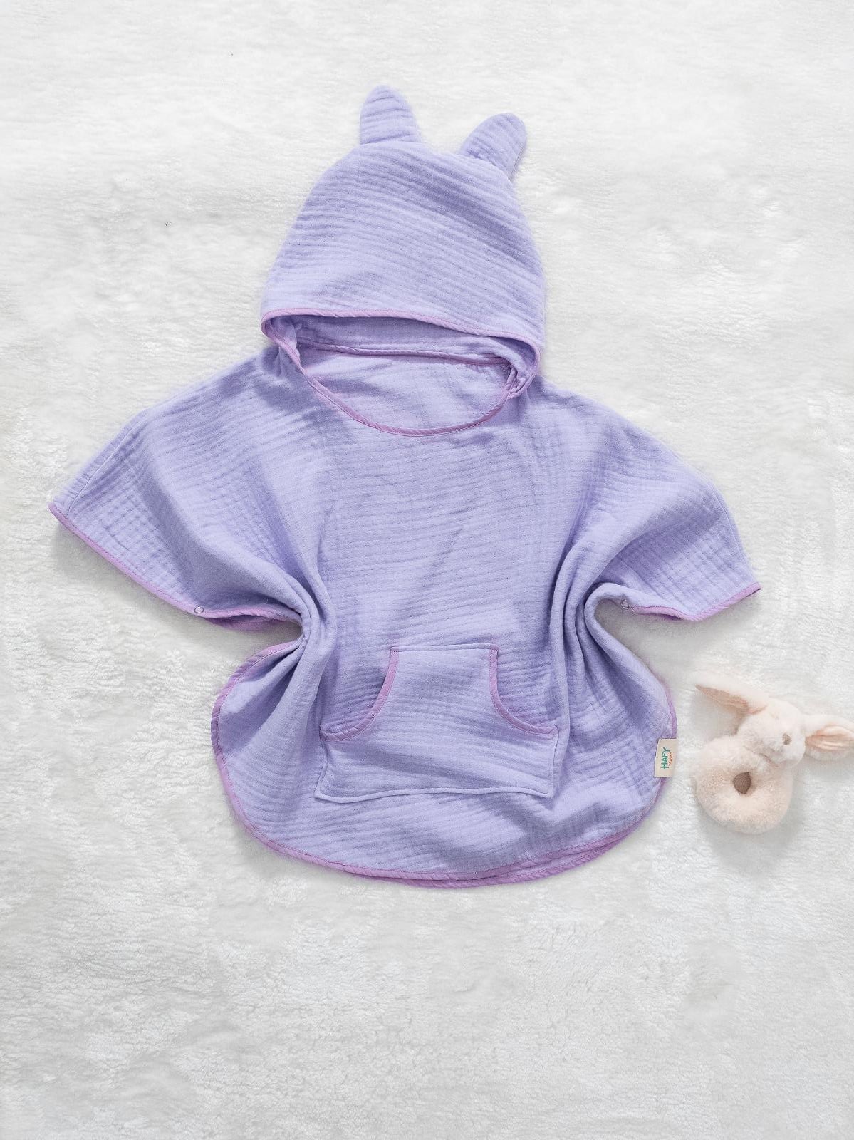 Hafy Baby %100 Organik Pamuklu Lila 4 Katlı Müslin Panço