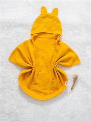 Hafy Baby %100 Organik Pamuklu Sarı 4 Katlı Müslin Panço