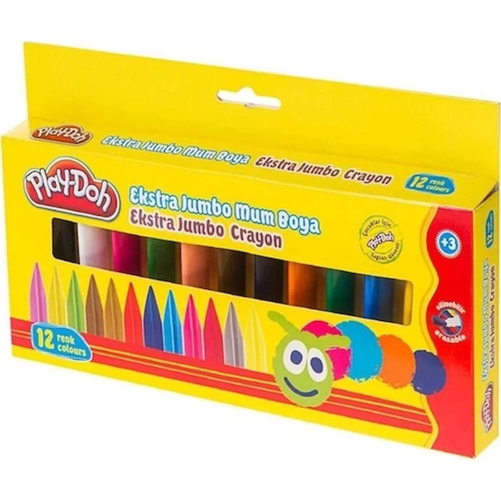 Play Doh Extra Jumbo Crayon 12 Renk Silinebilir Boya Seti
