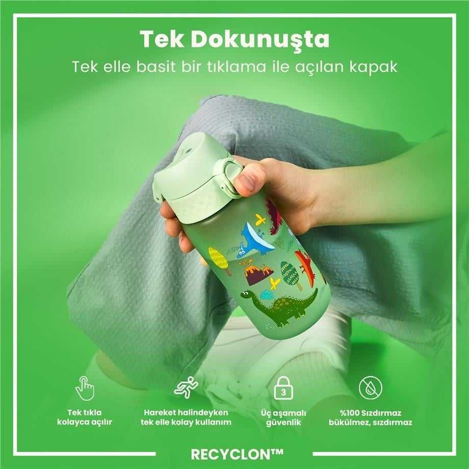 ION8  Çocuk  Suluk - Dinozorlar- 350 ml - Sızdırmaz