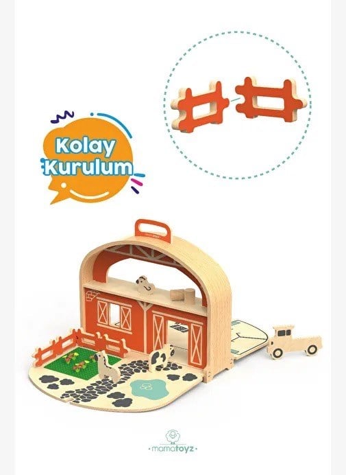 Mamatoyz Carry Farm Ahşap Çiftlik Oyun Seti