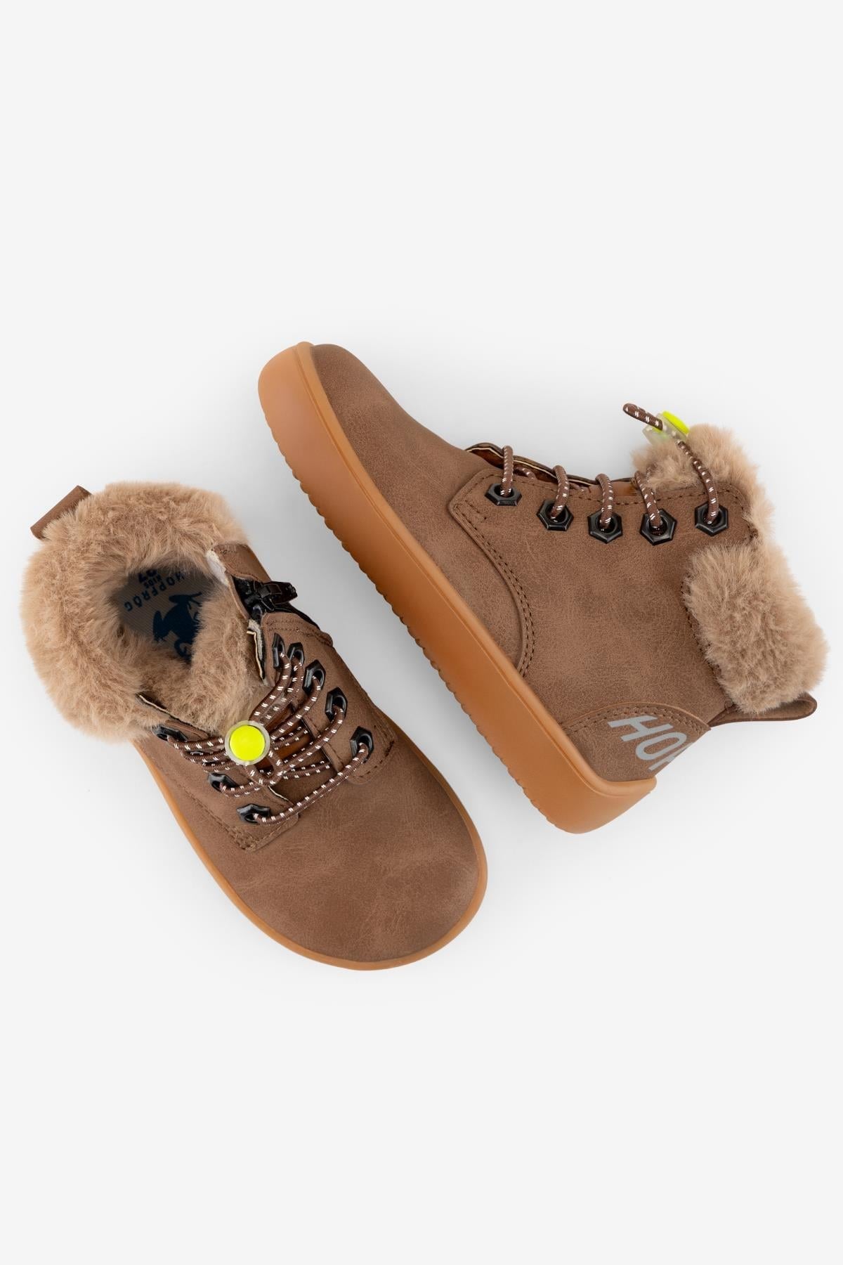HOPFRÖG Furry Boots Kahverengi Meşe Barefoot Çocuk Botu