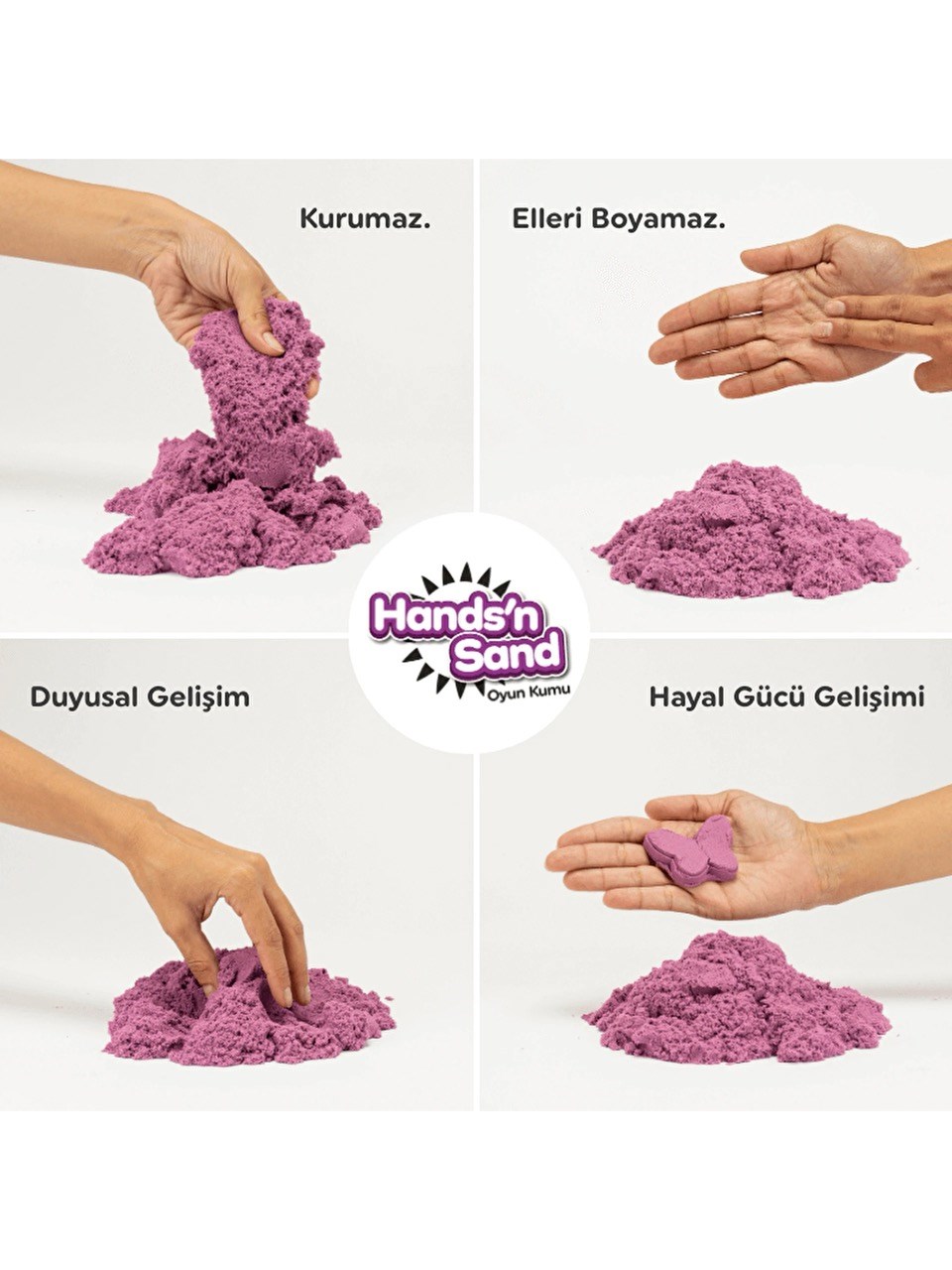 Playever Handsn Sand Doğal Kinetik Kum 500gr - Mor
