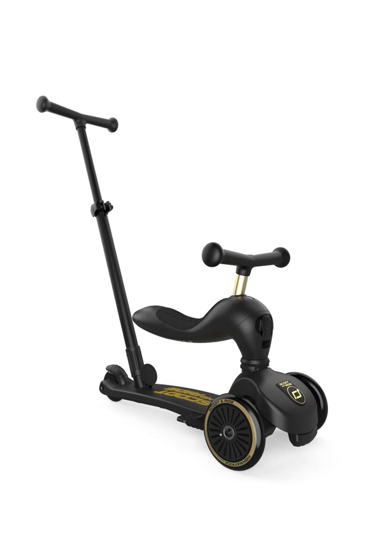 Scoot and Ride Push and Go Ebeveyn Kontrollü Çocuk Scooter Black&Gold Limited Edition