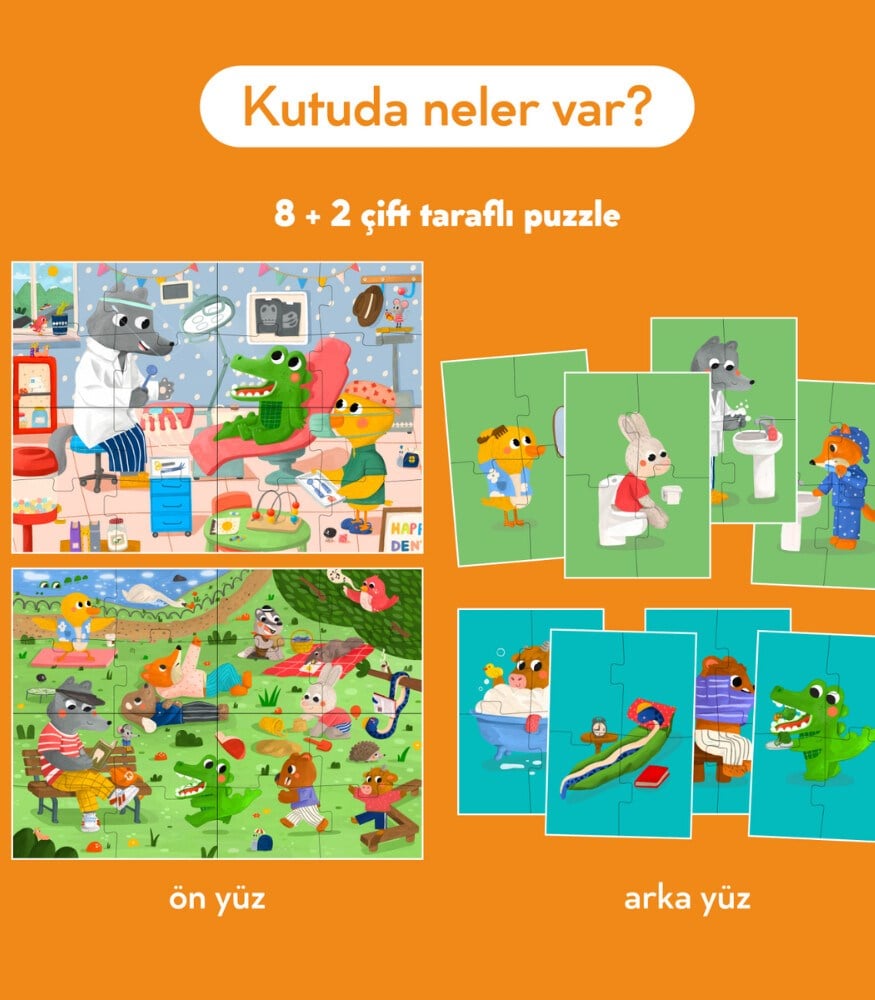 Moritoys My Self Care Routine : Çift Taraflı 8 + 2 Puzzle