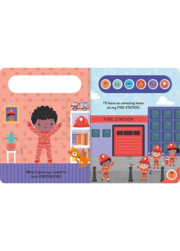 North Parade Publishing Firefighter Light and Sound Book  İngilizce  Sesli Çocuk Kitabı  (6 Button)