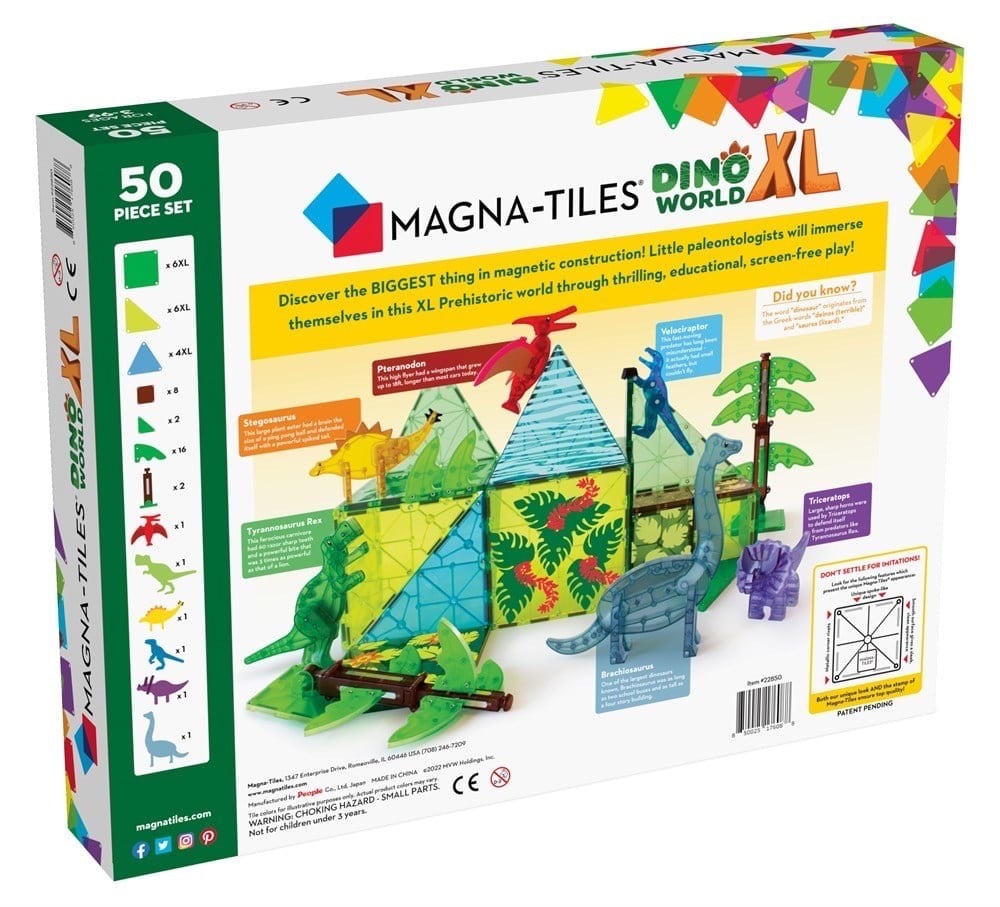 MAGNA-TILES Dinozor Dünyası XL Manyetik Bloklar (50 Parça)