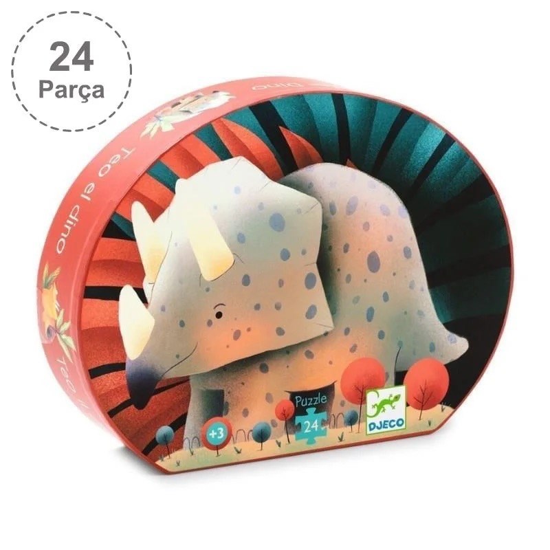 Djeco Dekoratif Puzzle 24 Parça - Teo The Dinosaur