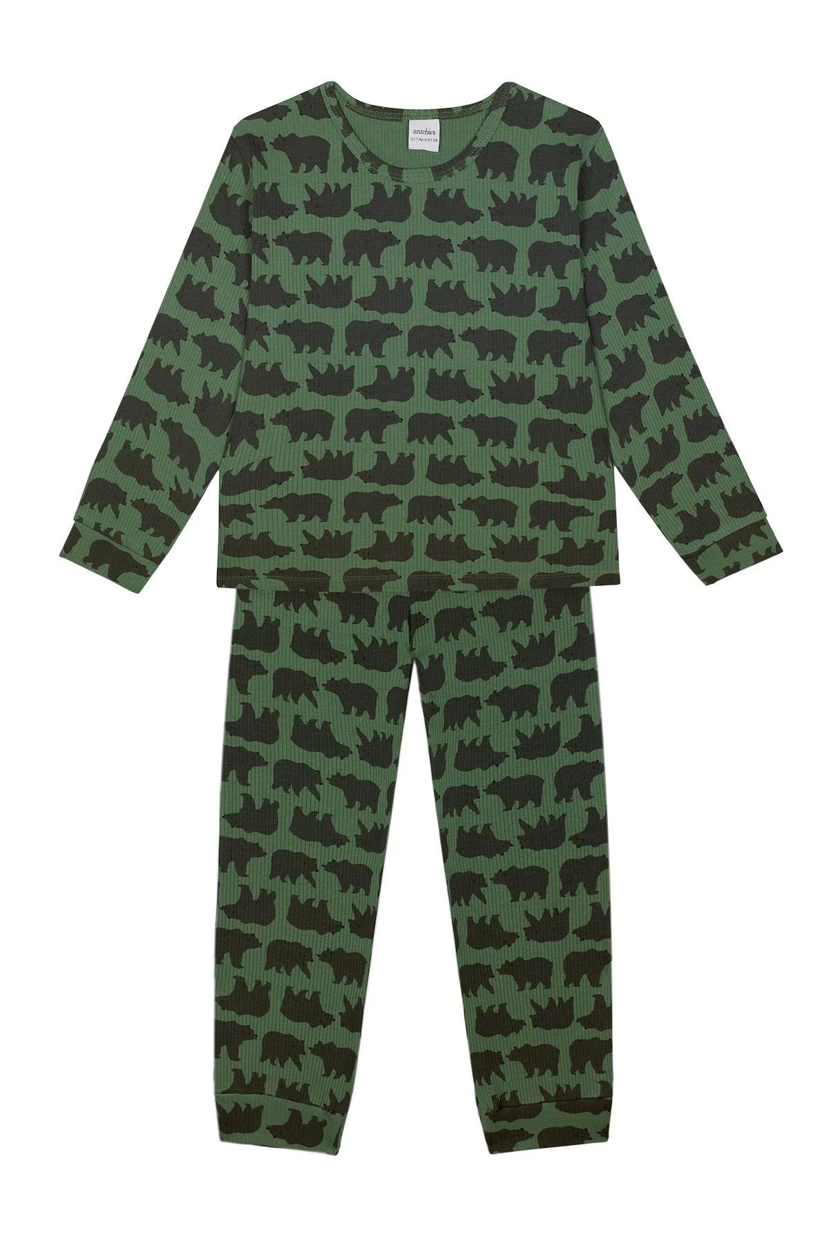 Antebies  Orman Ayıları Baskılı Uzun Kollu Erkek Çocuk Pijama Takımı