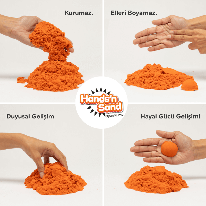 Playever Handsn Sand Doğal Kinetik Kum 500gr - Turuncu