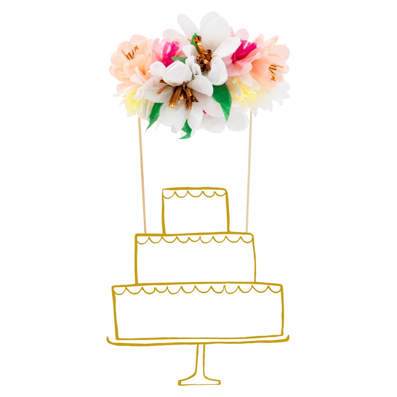 Meri Meri - Flower Bouquet Cake Topper - Çiçek Buketi Pasta Süsü