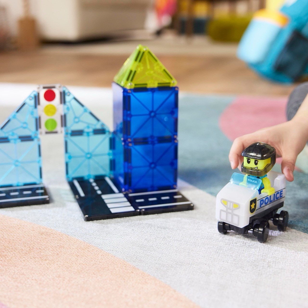 MAGNA-TILES Police Patrol Manyetik Bloklar (20 Parça)