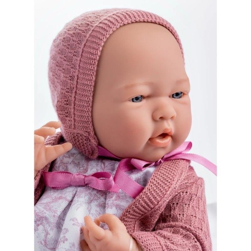 Berenguer Gerçekçi Oyuncak Kız  Bebek 38 cm – Pembe Hırka ve Tavşanlı 18067