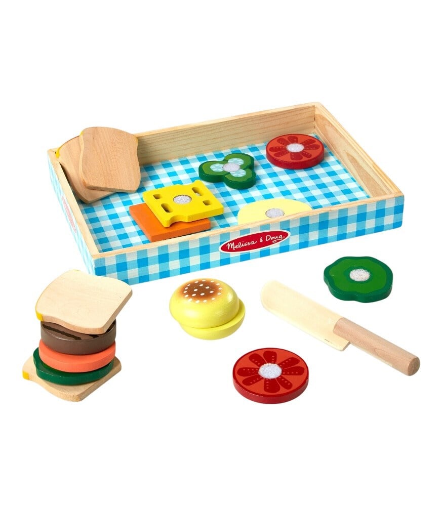 Melissa &  Doug Ahşap Gıdalarımız Sandviç Set (17 Parça)