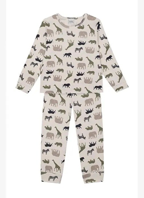 Antebies Safari Macerası Uzun Kollu Erkek Çocuk Pijama Takımı