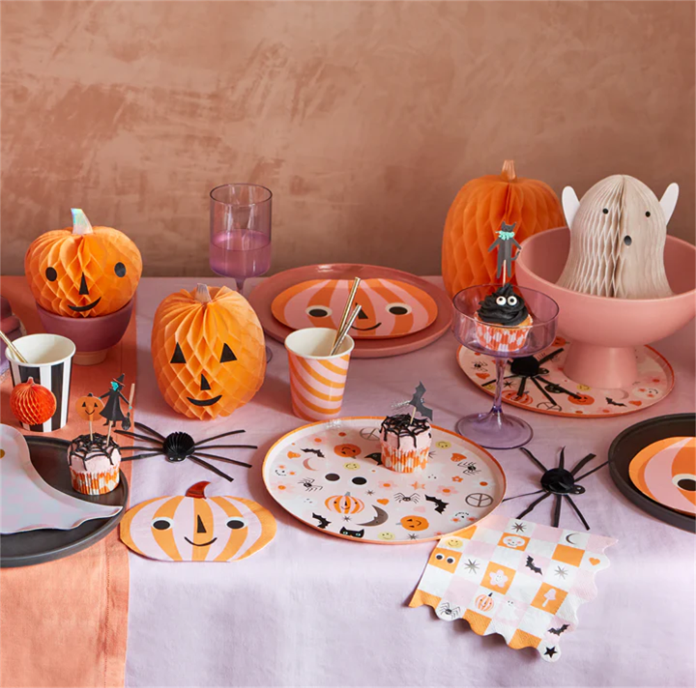 Meri Meri - Groovy Halloween Icon Dinner Plates - Cadılar Bayramı Karakterli Tabaklar (L) (8li)