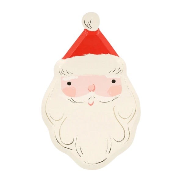 Meri Meri - Jolly Christmas Santa Plates - Noel Baba Tabaklar (8li)