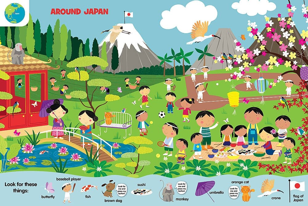 North Parade Publishing Search & Find: Around the World (10 Button)