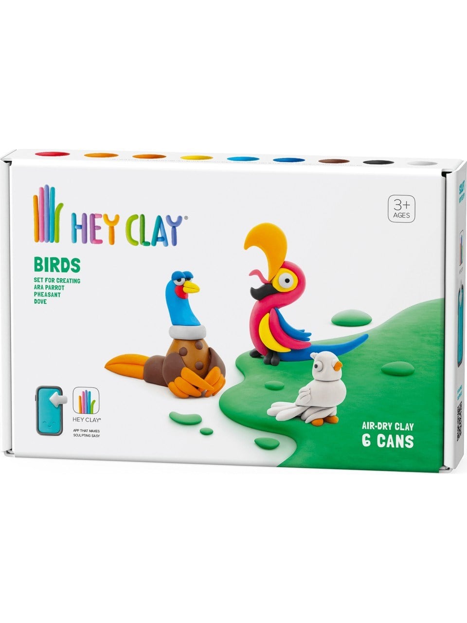 Hey Clay Hava ile Kuruyan Kil (6lı Kutu) - Kuşlar (Sülün-Papağan-Güvercin)
