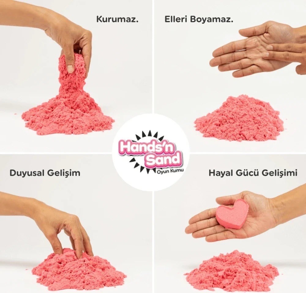 Playever Handsn Sand Doğal Kinetik Kum 500gr -Pembe