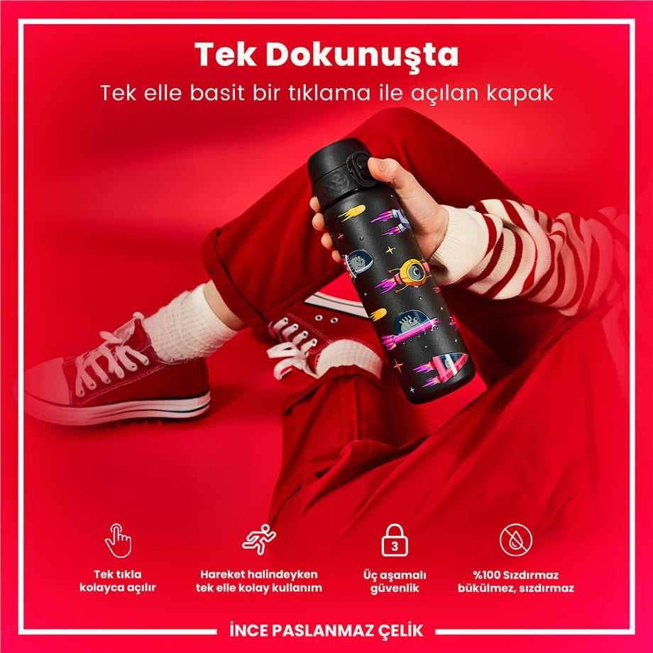 ION8 Paslanmaz Çelik İnce  Suluk - Uzay Gemileri - 600 Ml Sızdırmaz