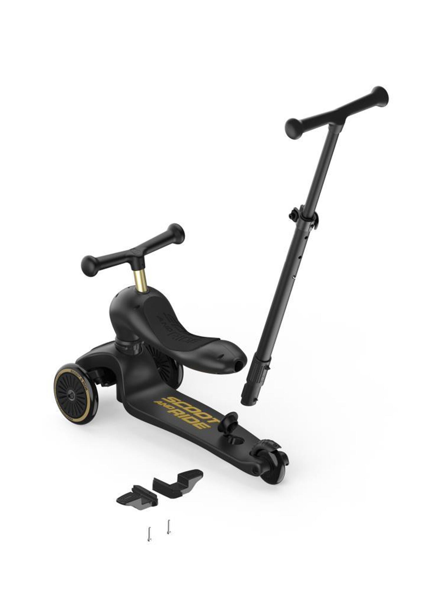 Scoot and Ride Push and Go Ebeveyn Kontrollü Çocuk Scooter Black&Gold Limited Edition