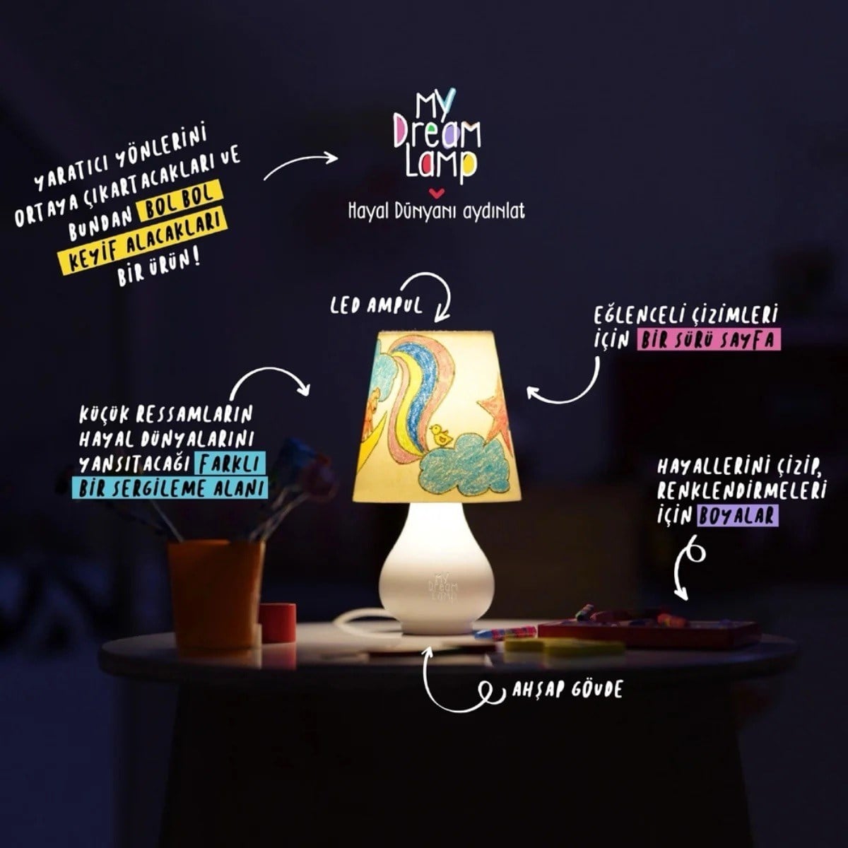 My Dream Lamp Gece Lambası Beyaz 02