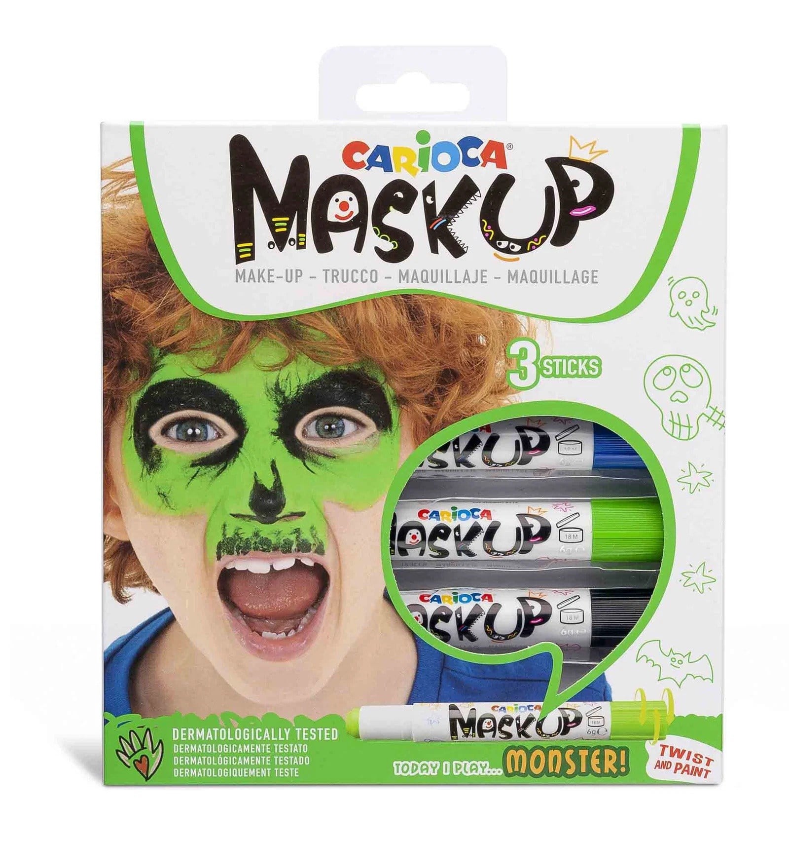 Carioca Mask Up Yüz Boyası 3 Renk Monster