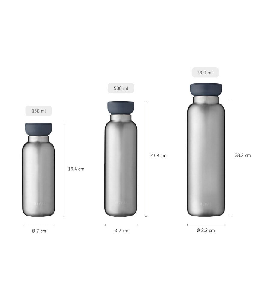 Mepal Insulated Bottle Ellipse Yalıtımlı Natural Brushed 500 ml