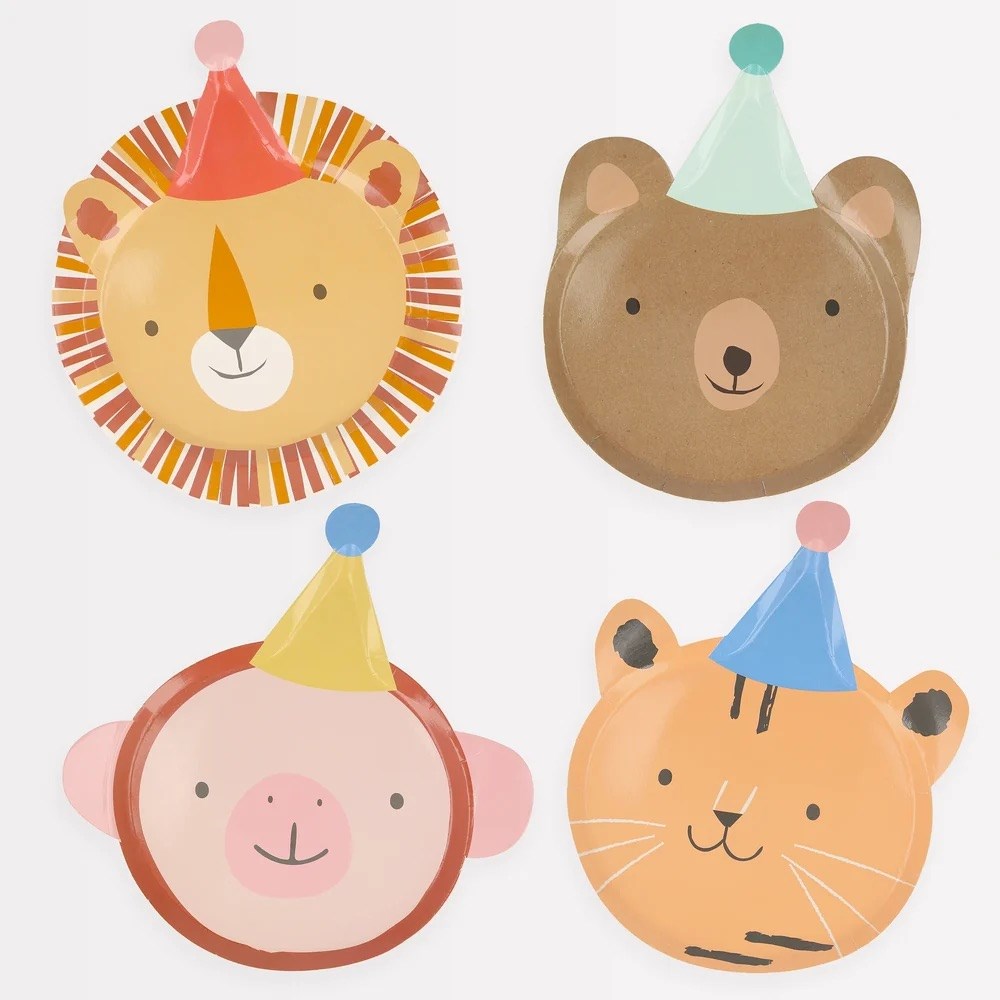 Meri Meri - Animal Parade Die Cut Plates - Hayvan geçit Töreni Tabaklar (8li)