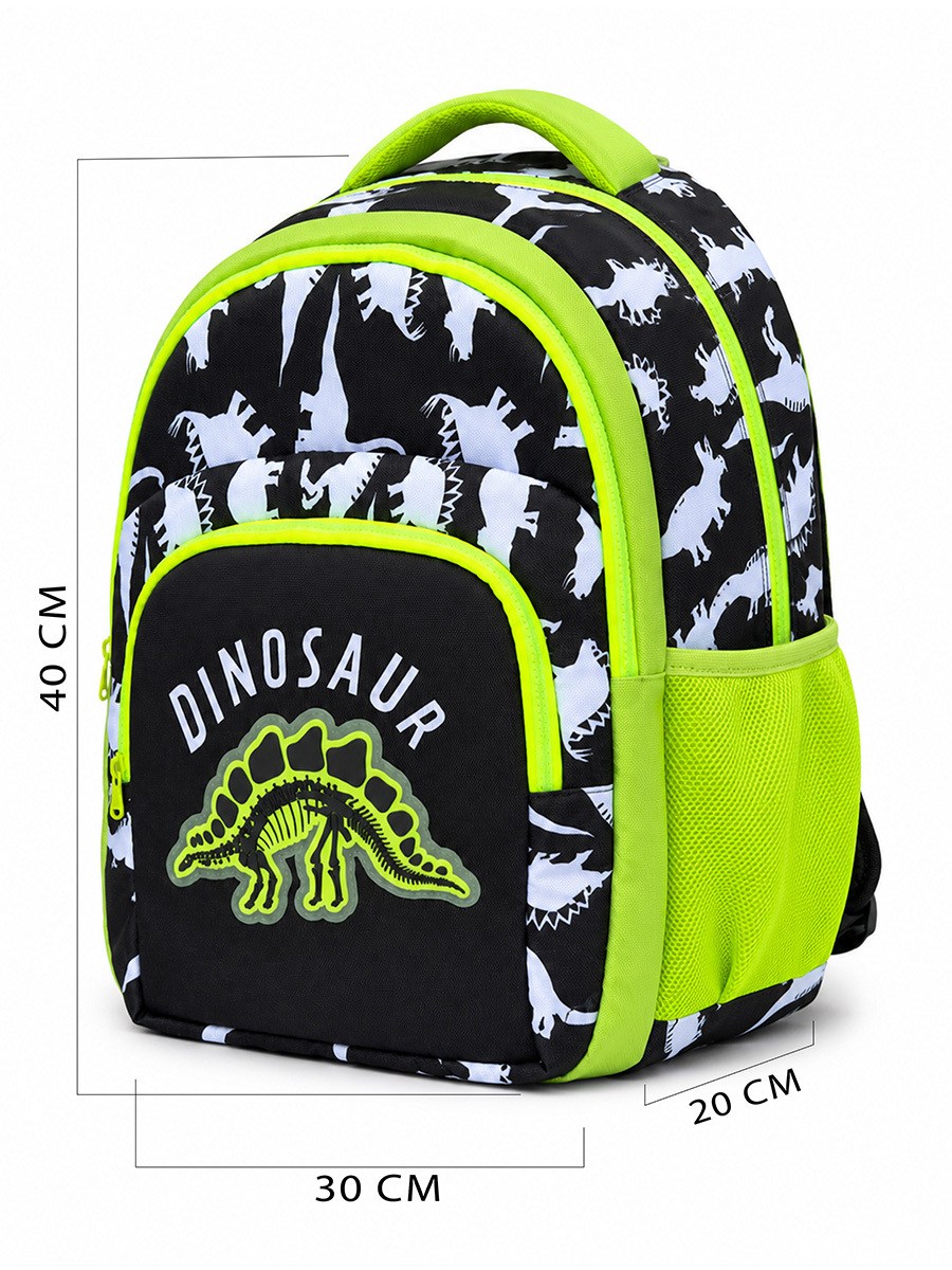 Denokids Dinozor Desenli Gece Parlayan Su Geçirmez Erkek Çocuk Okul Sırt Çantası
