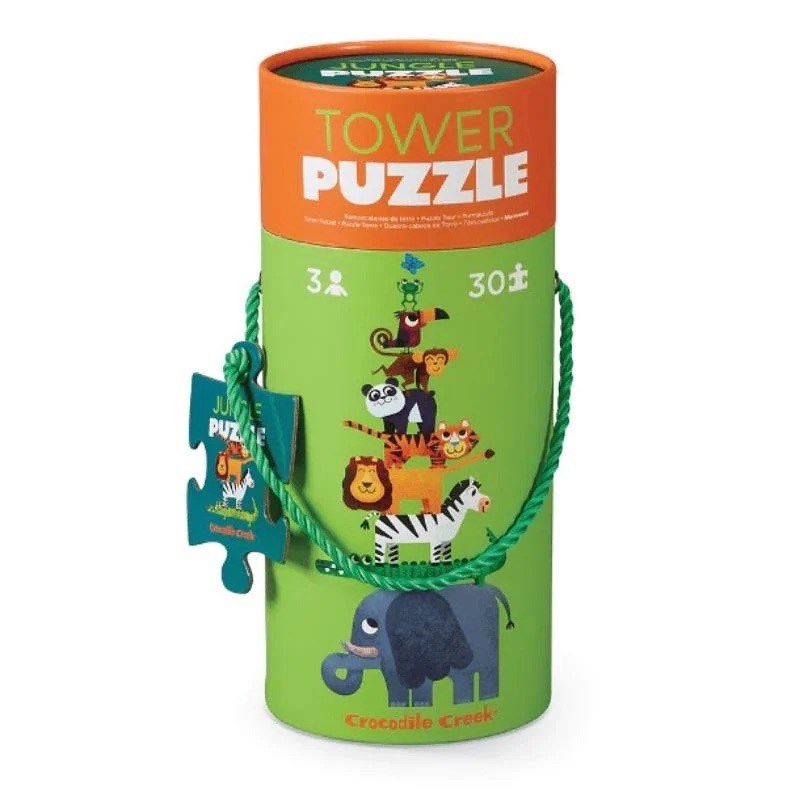 Crocodile Creek Dev Kule Puzzle - 30 Parça - Orman