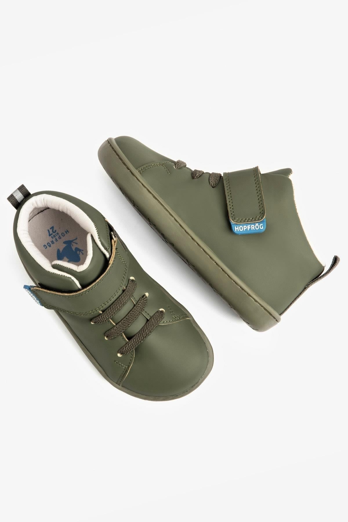 HOPFRÖG Smart Walker High Top Süper Mat Haki Barefoot Çocuk Bot